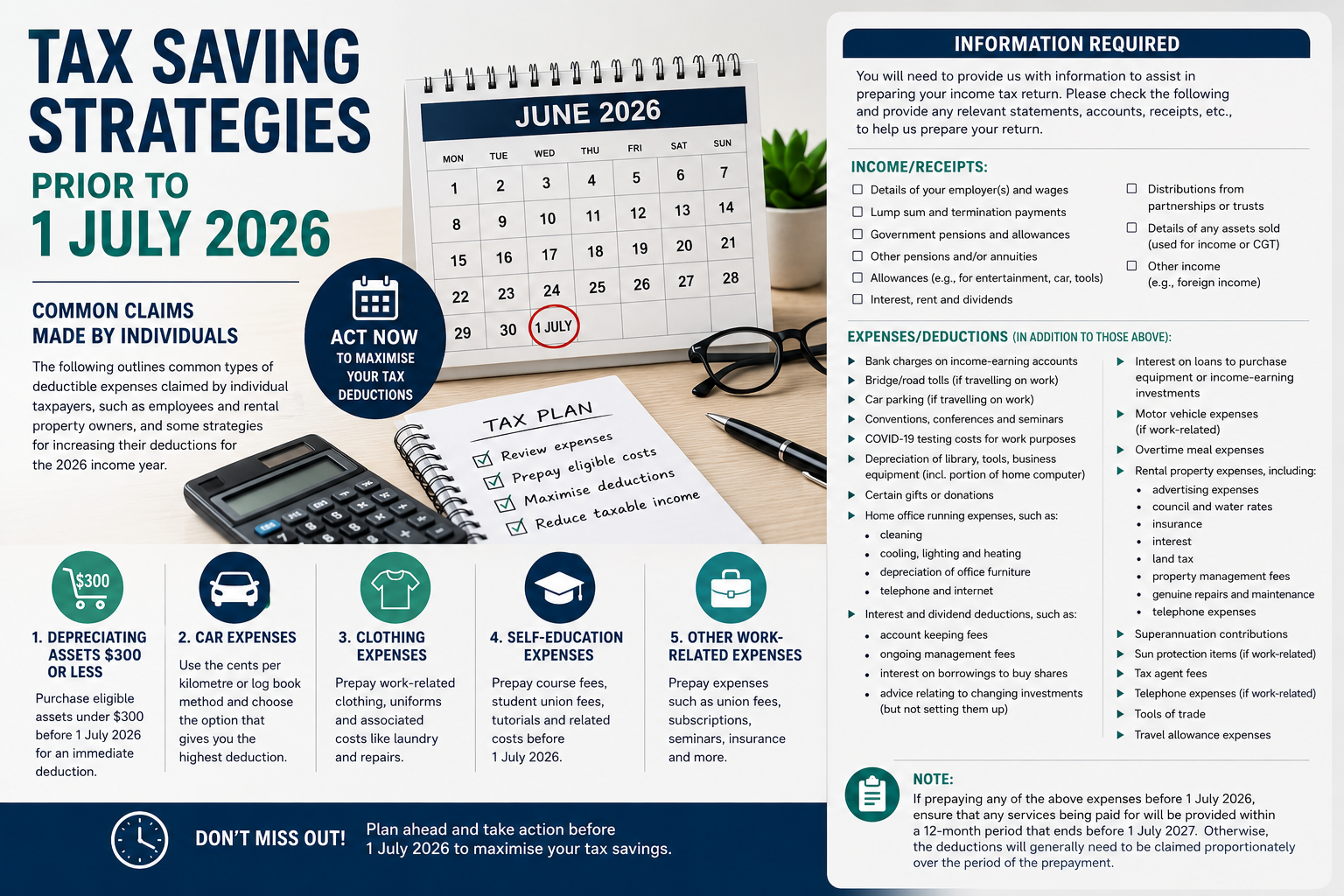 Preparing for the End of Financial Year: Tax-Saving Strategies Before 1 July 2026