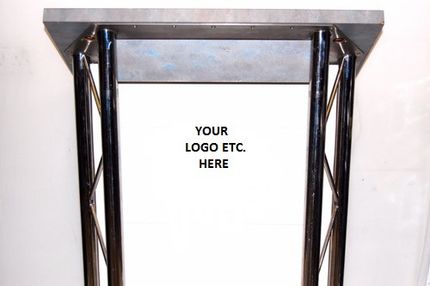 Lectern with blank space for logo and slogan