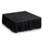 stage with black skirt