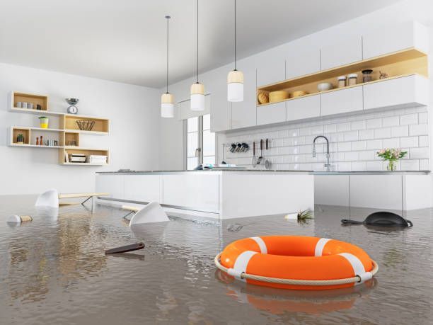 Home interior after severe flooding