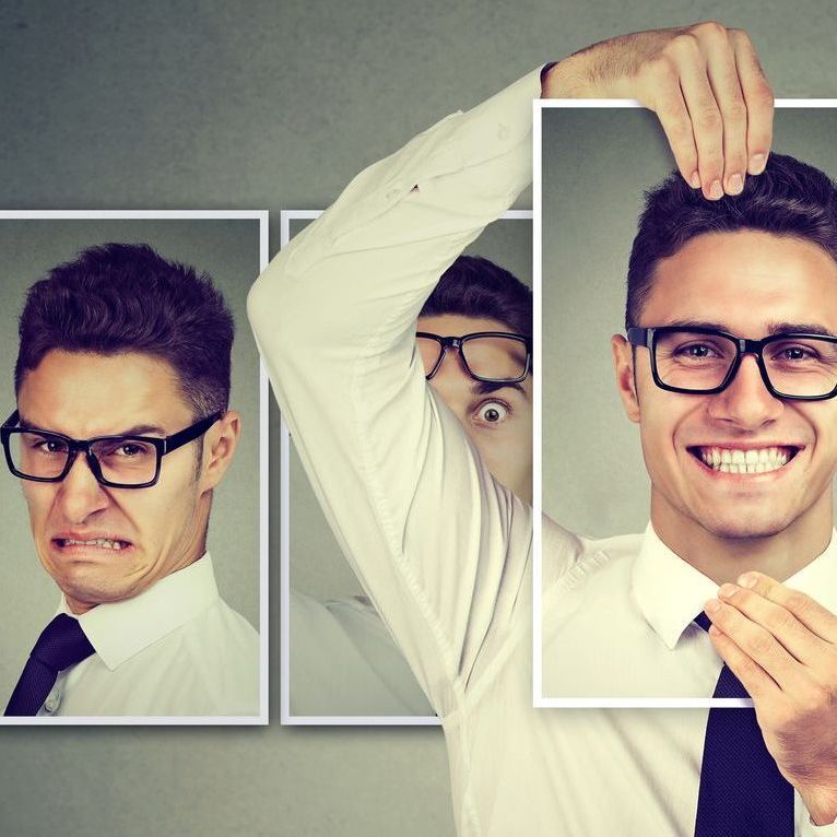 man with funny faces