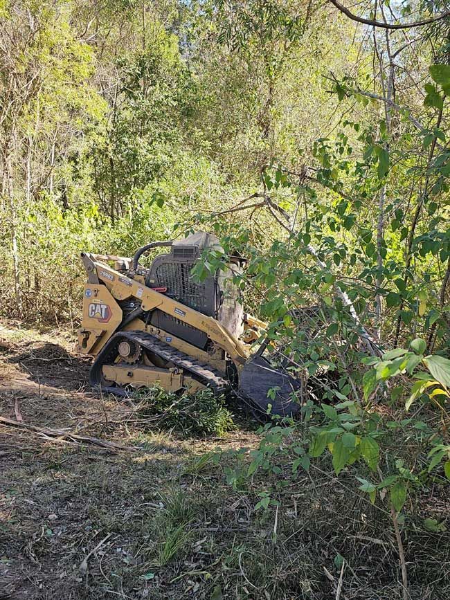 Brushcutter Machine Equipment Using Land Clearing — CHT Excavation and Hire In Wherrol Flat NSW