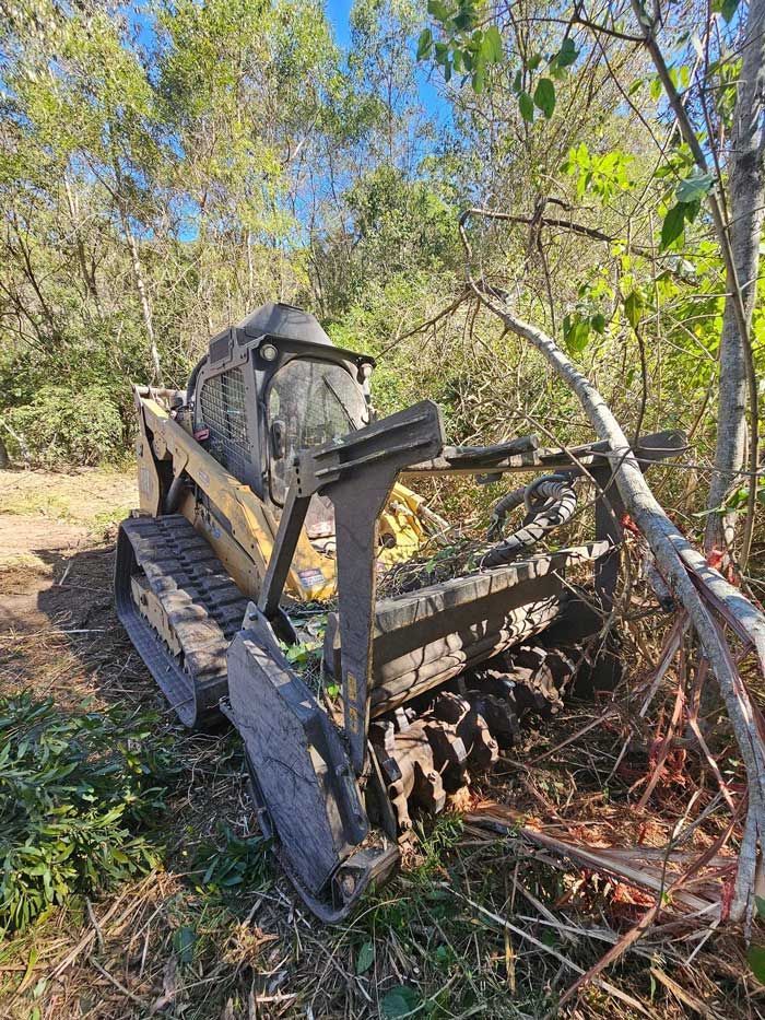 CAT Equipment Mulching The Trees — CHT Excavation and Hire In Wherrol Flat NSW