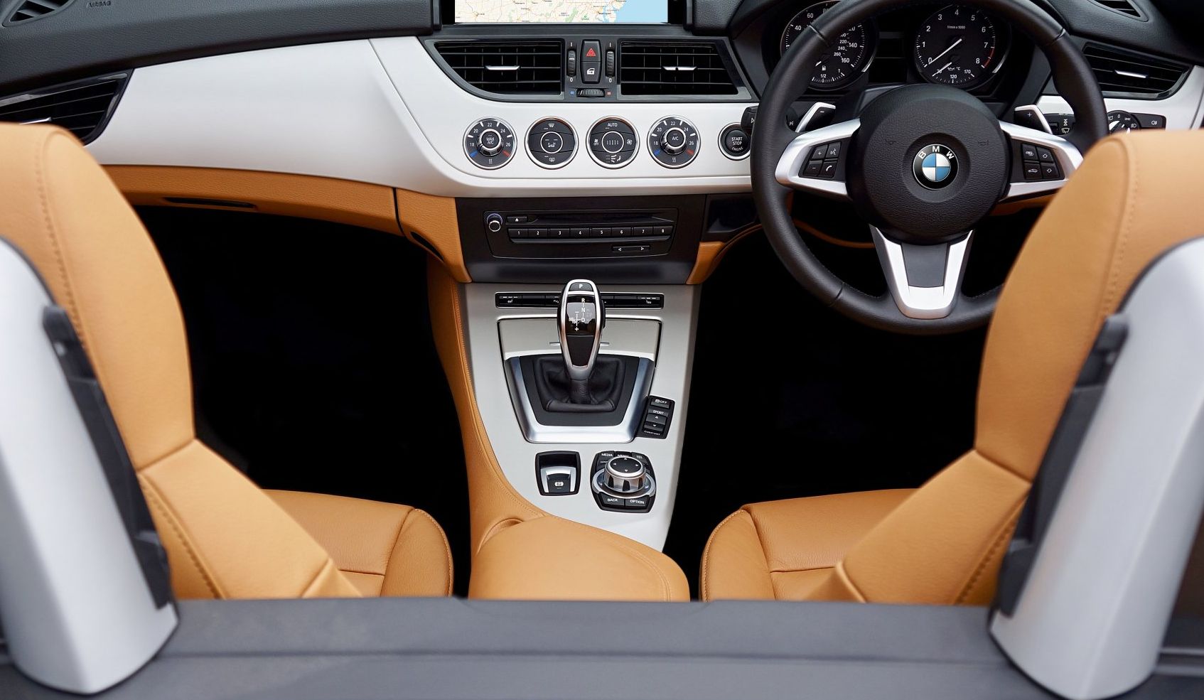 picture of leather seats of expensive car