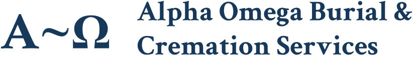 the logo for alpha omega burial and cremation services