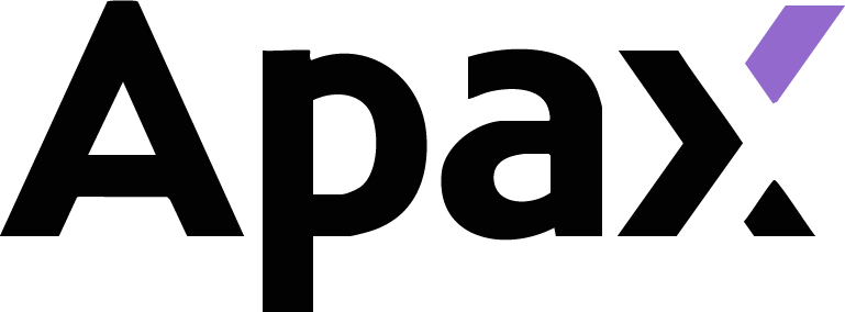 The word apax is written in black letters on a white background.
