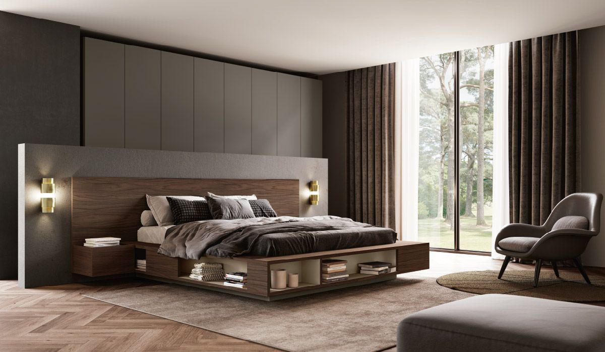 Una camera da letto con un letto grande e una sedia