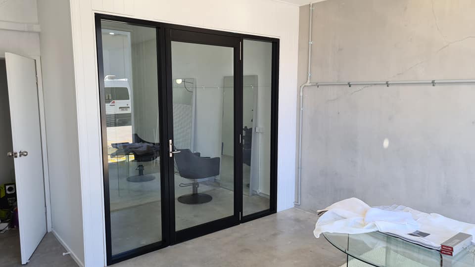 Wide Glass Door in Shopfront — Quality Custom Screens in Caloundra, QLD
