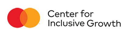 The center for inclusive growth logo is a red and orange circle.