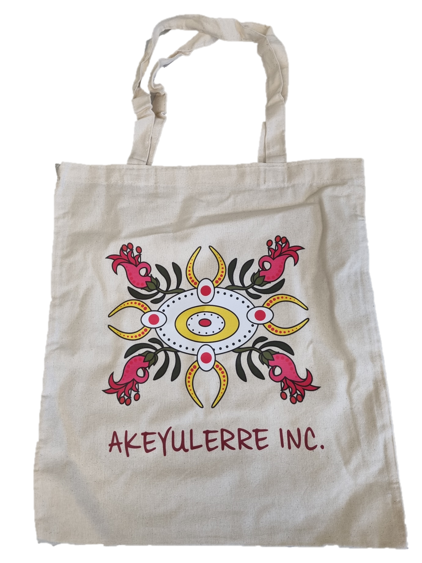 A tote bag that says akeyullere inc. on it