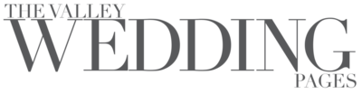 The logo for the valley wedding pages is black and white.