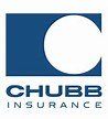 The chubb insurance logo is a blue square with a white circle in the middle.