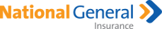 A blue and orange logo for national general insurance