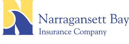 The narragansett bay insurance company logo is blue and yellow.