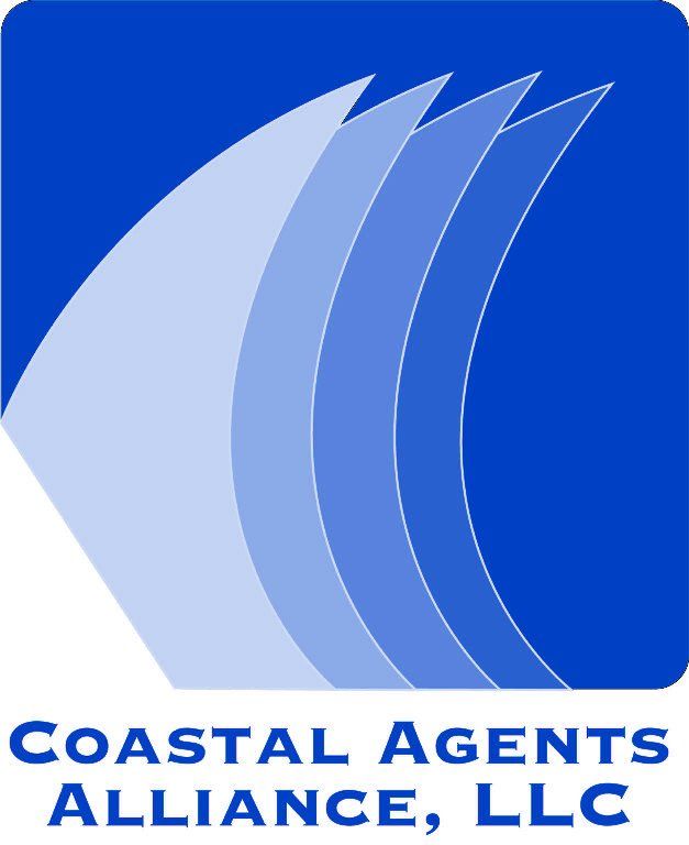 A blue logo for coastal agents alliance llc