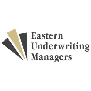 The logo for eastern underwriting managers is black and gold.