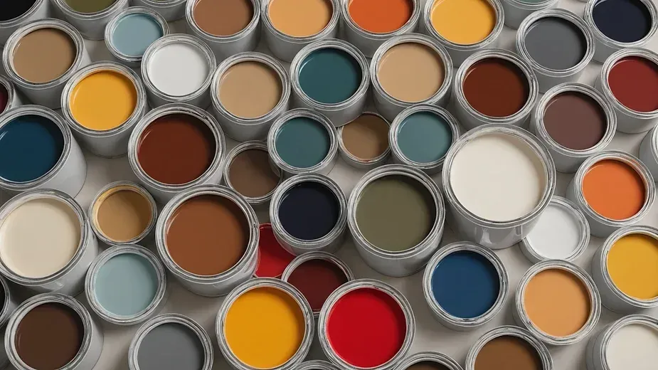 A comprehensive selection of Benjamin Moore paint samples showcasing color variety