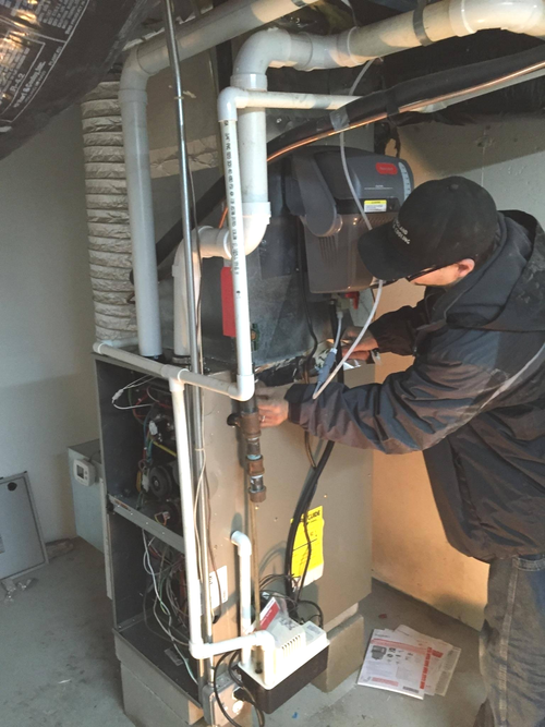 residential HVAC system repair of air conditioner