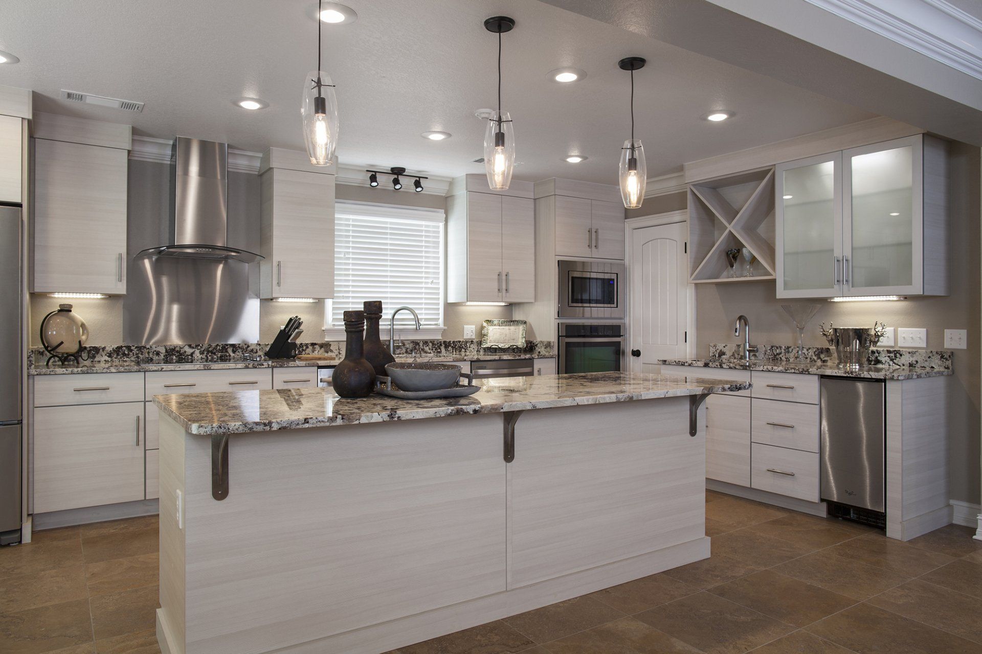 Flooring Installation — Gray Themed Kitchen with Granite Countertop in Wilmington, DE