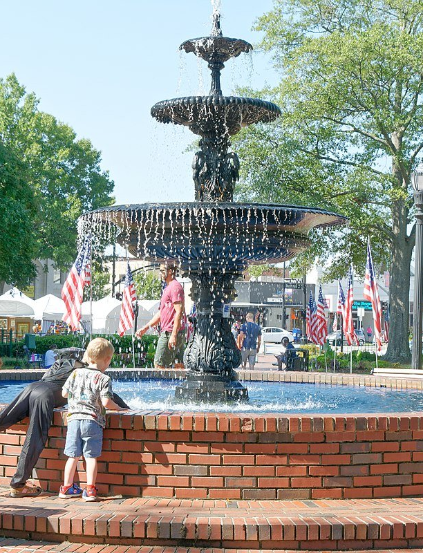 A water fountain in Marietta, a city recognized as one of the best managed cities in Georgia