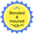 Bonded and Insured yellow badge