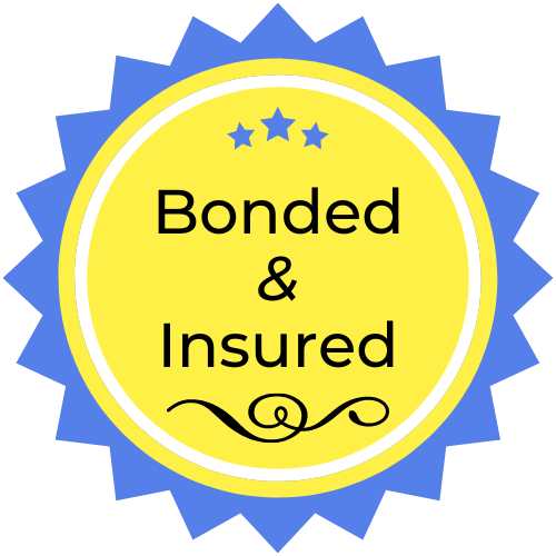 Bonded and Insured yellow badge