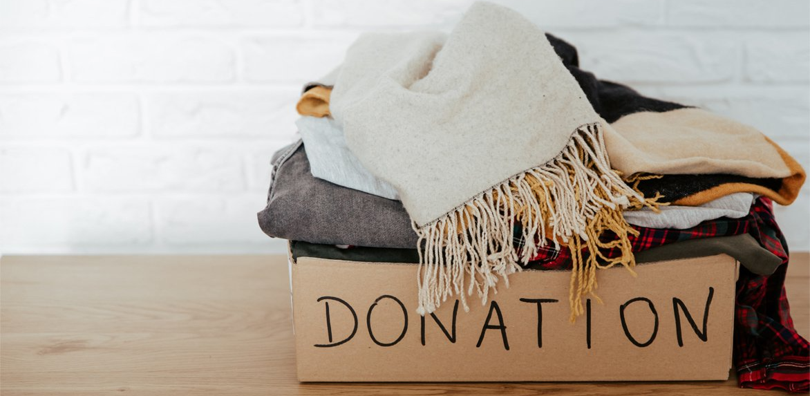 A box of clothes for donation