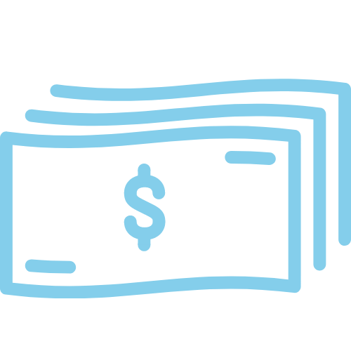 graphic outline of money with a dollar sign
