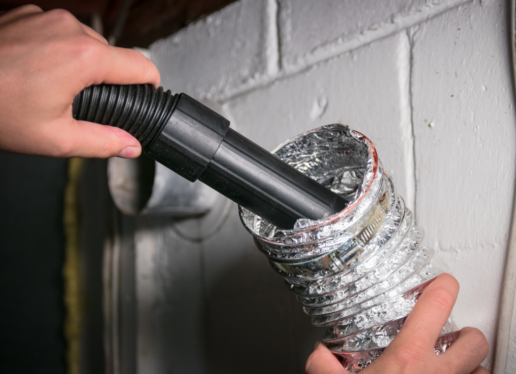 vacuum cleaning a dryer vent hose