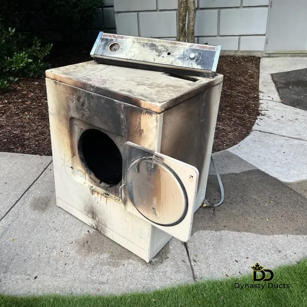 Fire-damaged dryer
