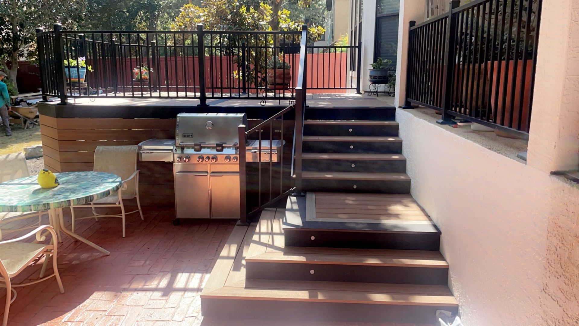 fancy stairs with LED lighting for safety