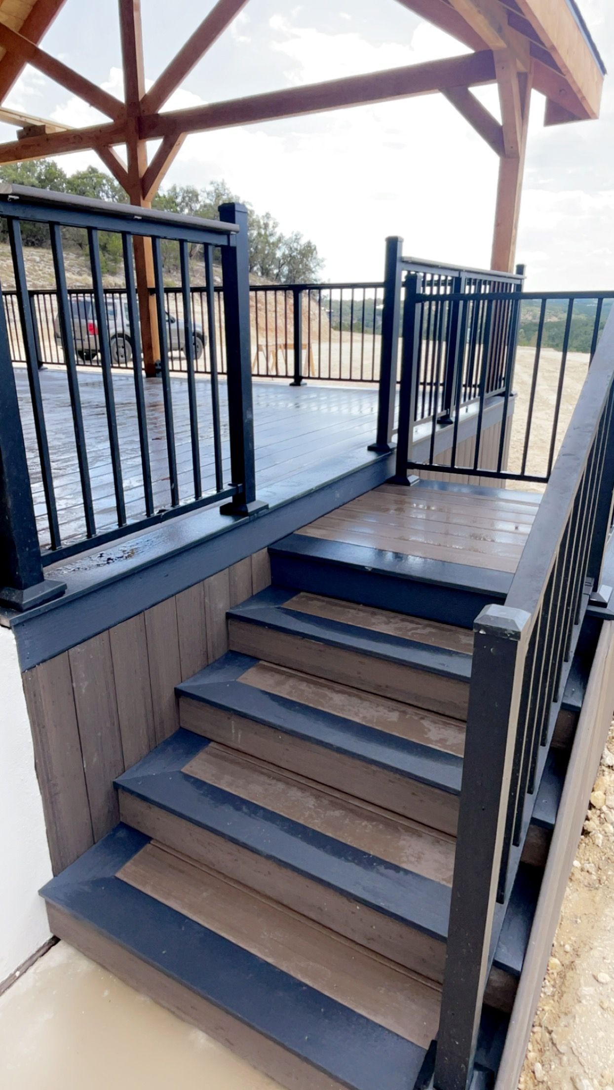 two-tone composite deck stairs