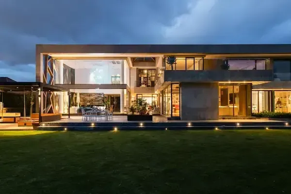 modern home with deck