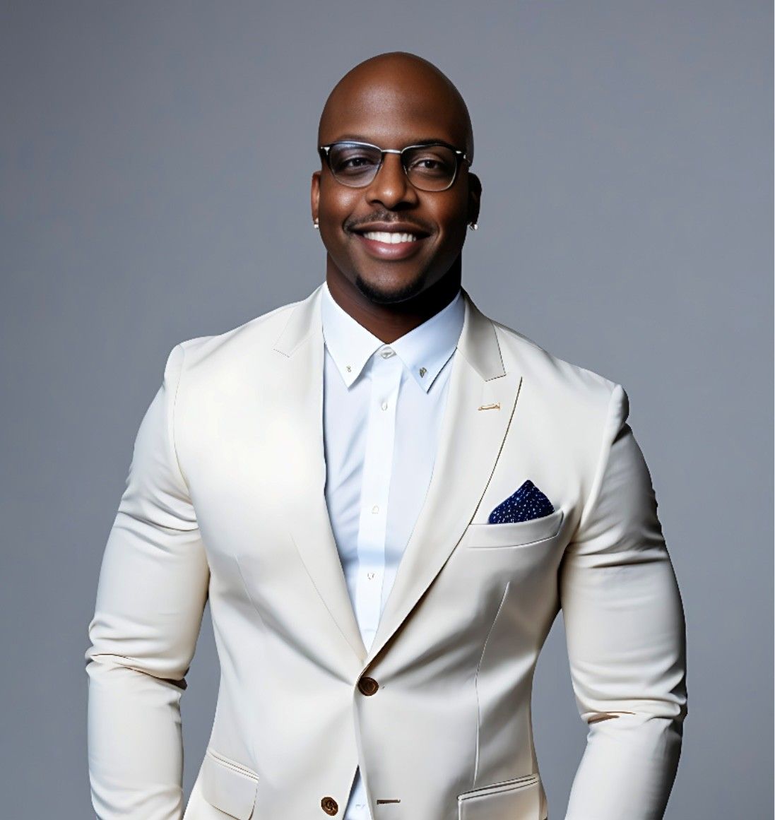 A man in a blue shirt and red tie smiles for the camera
