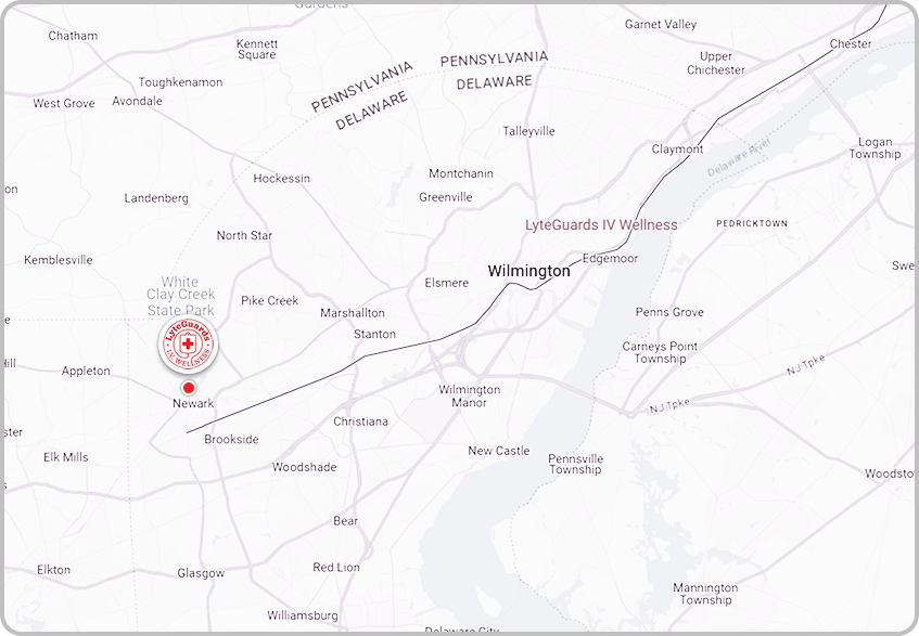 A map of a city with a red star in the middle.