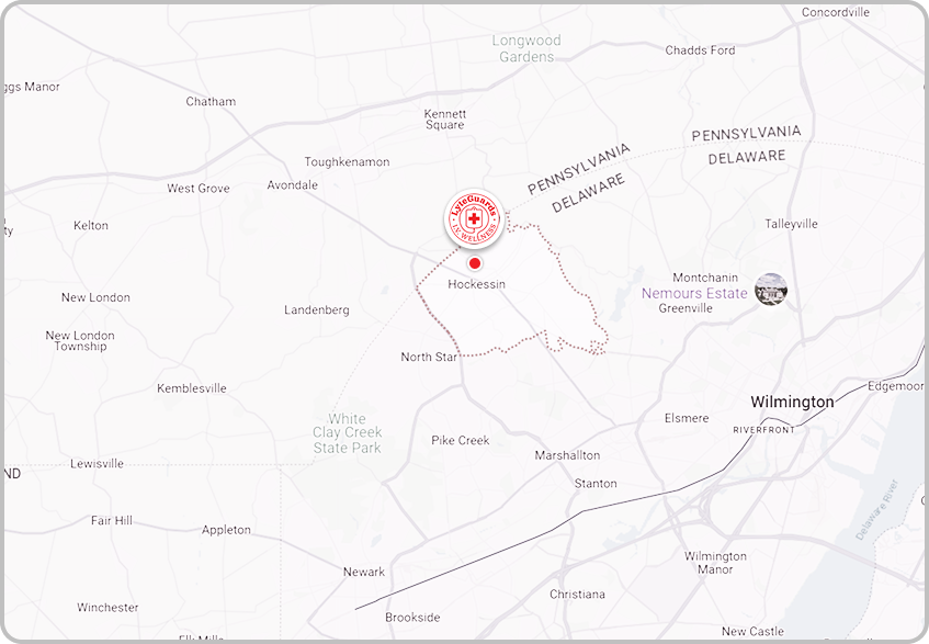 A map showing the location of a city in pennsylvania.