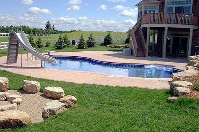 Swimming Pool with Slide — Burnsville, MN — Valley Pools & Spas