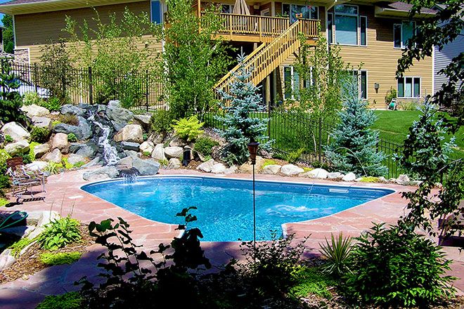 Pool in the Middle of Backyard — Burnsville, MN — Valley Pools & Spas