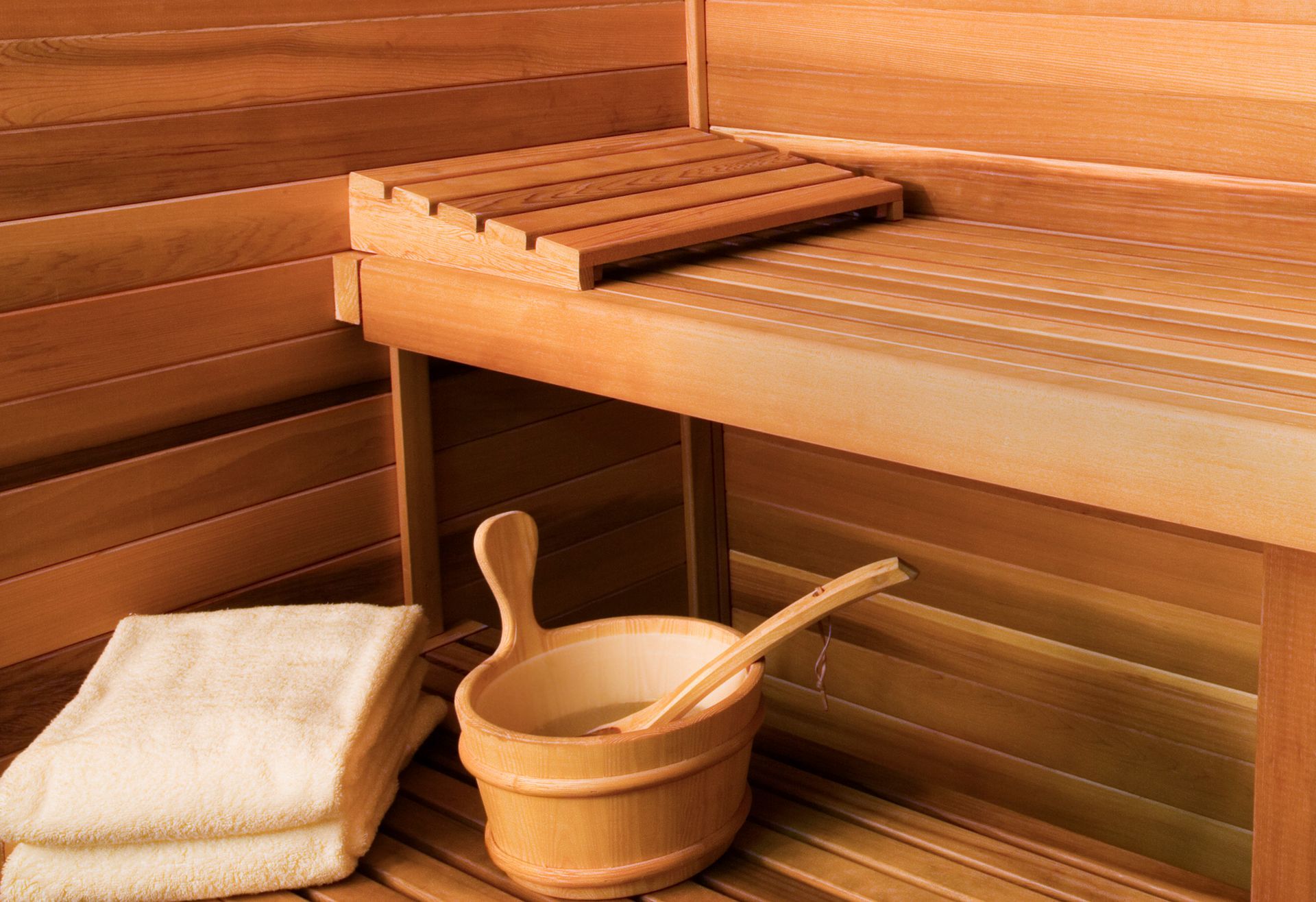Couple Enjoying in Sauna — Burnsville, MN — Valley Pools & Spas