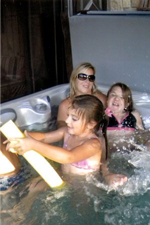 Mother and Daughters in Pool — Burnsville, MN — Valley Pools & Spas