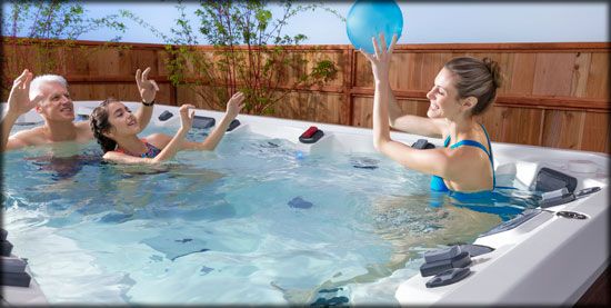 Family Enjoying in Hot Tub — Burnsville, MN — Valley Pools & Spas