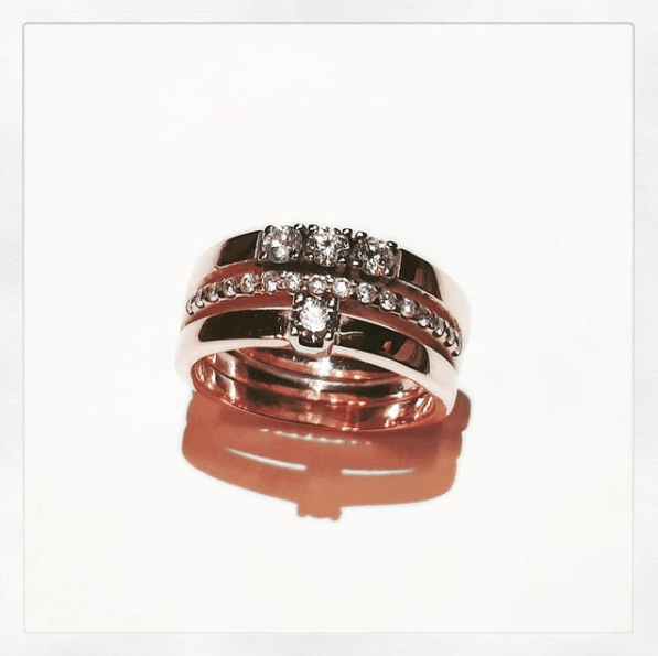 Roségouden ring met diamant