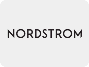 Nordstrom logo, black text on a light gray background.