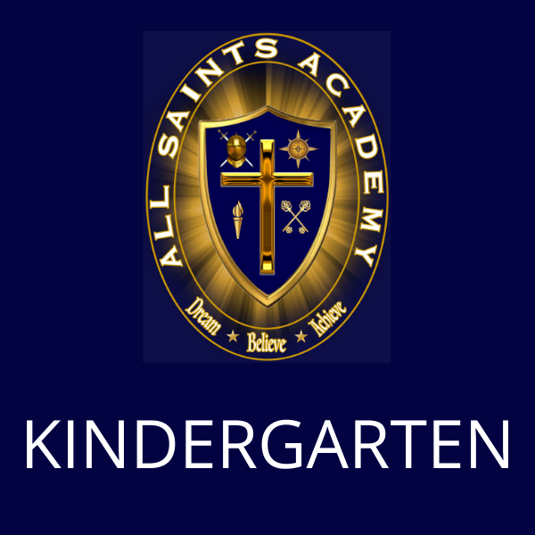 A logo for the all saints academy kindergarten