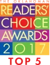 The Oklahoman Readers' Choice Awards logo, colorful square with text: "Readers' Choice Awards 2017 Top 5."