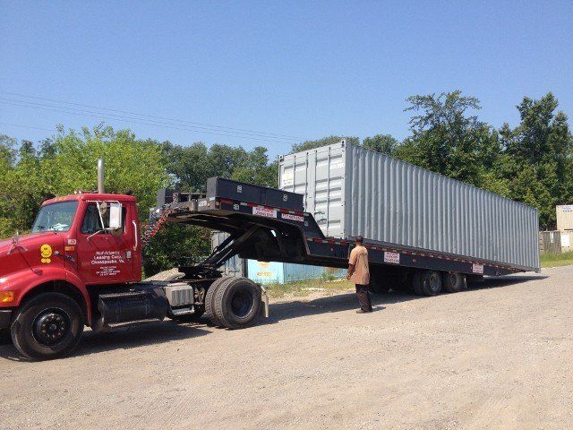 Unloading The Portable Storage Container — Mid-Atlantic Leasing Corporation — Chesapeake, VA