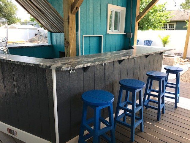 Elegant Blue Bar Countertop — Brick, NJ — Spaulding Fabricators