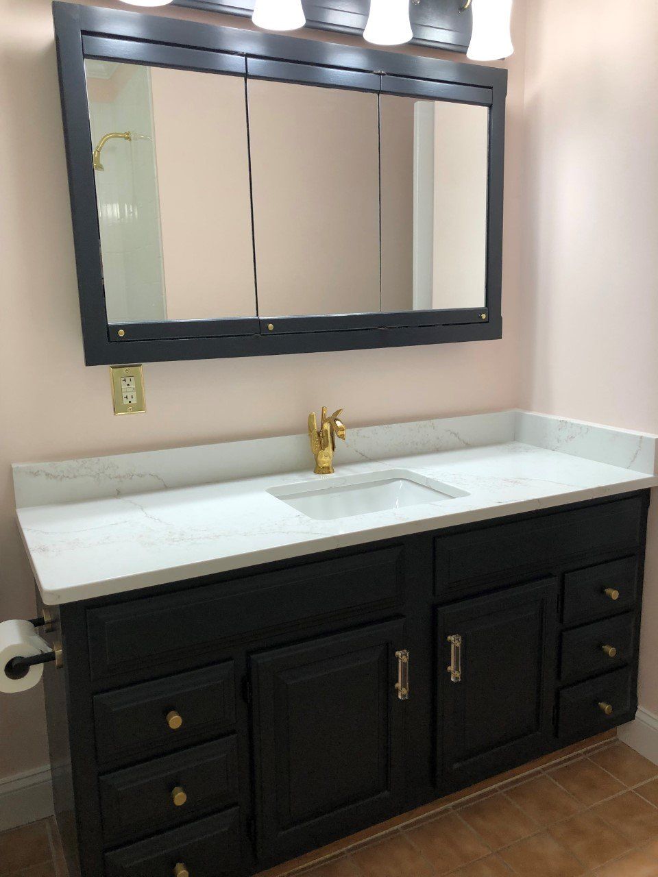 Wooden Cabinet and Mirror — Brick, NJ — Spaulding Fabricators