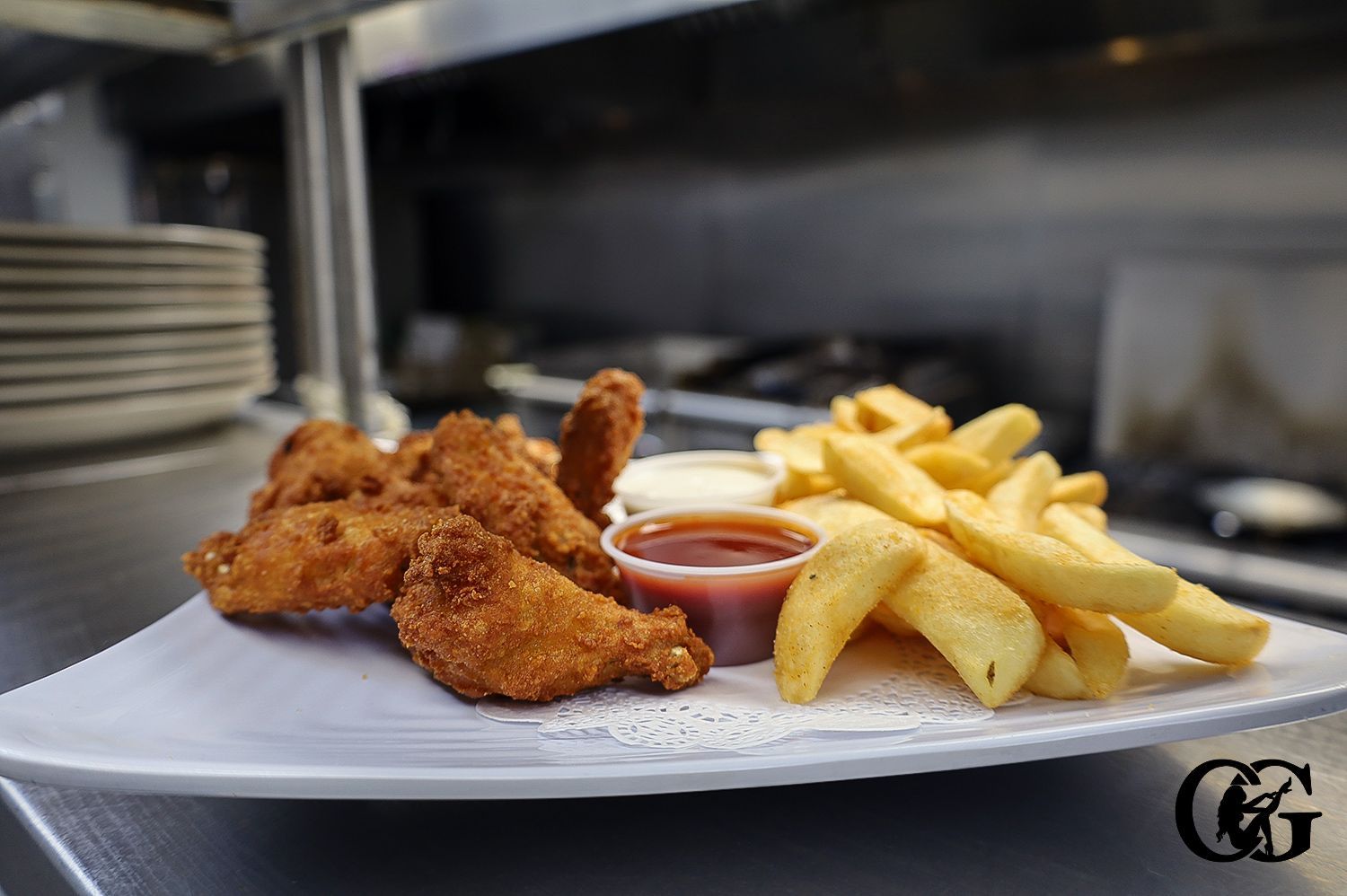 Traditional Wings with Steak Fries
