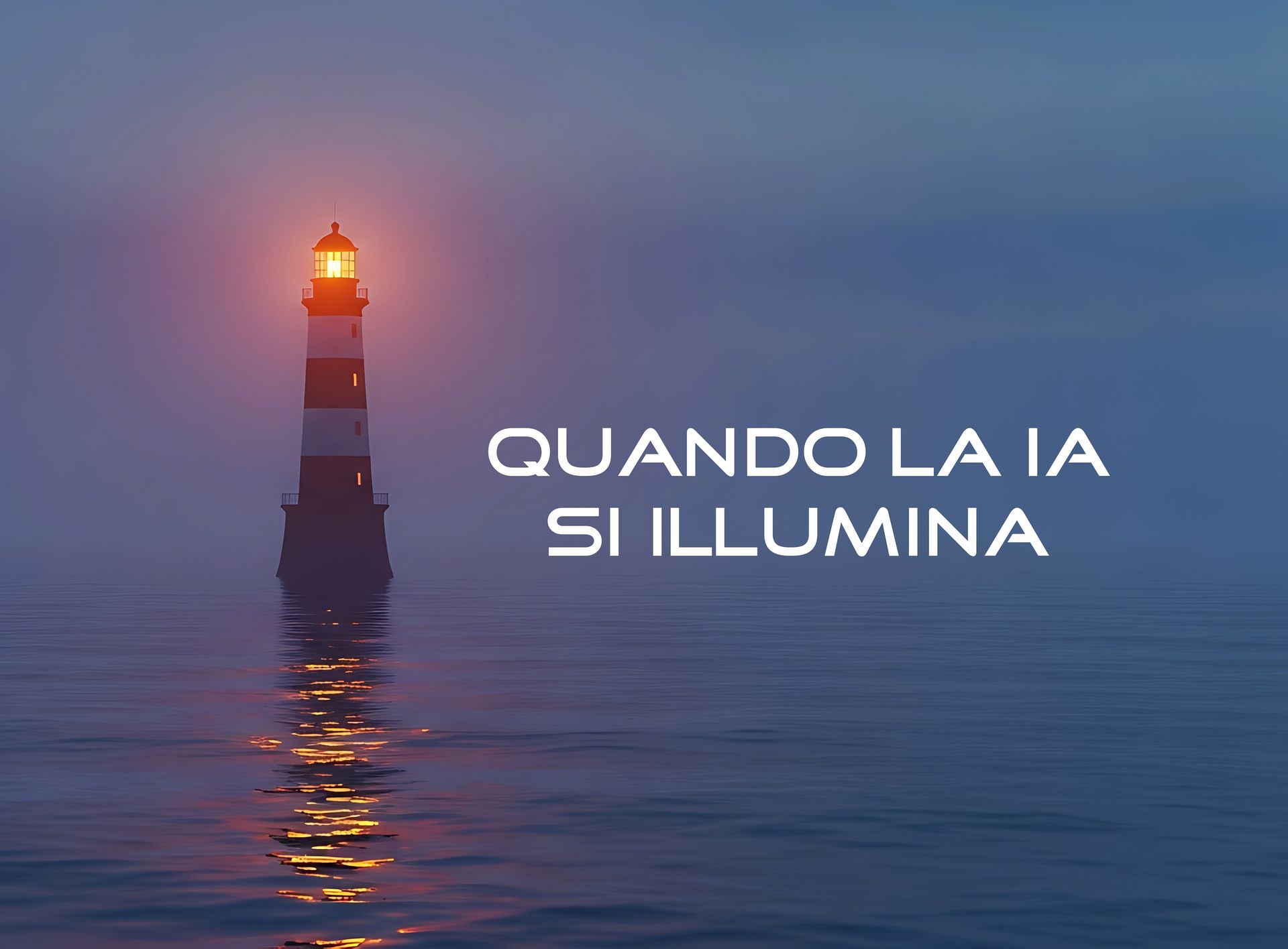 Immagine simbolica di un faro nella nebbia: l’AI etica sa fermarsi, verificare e offrire risposte af